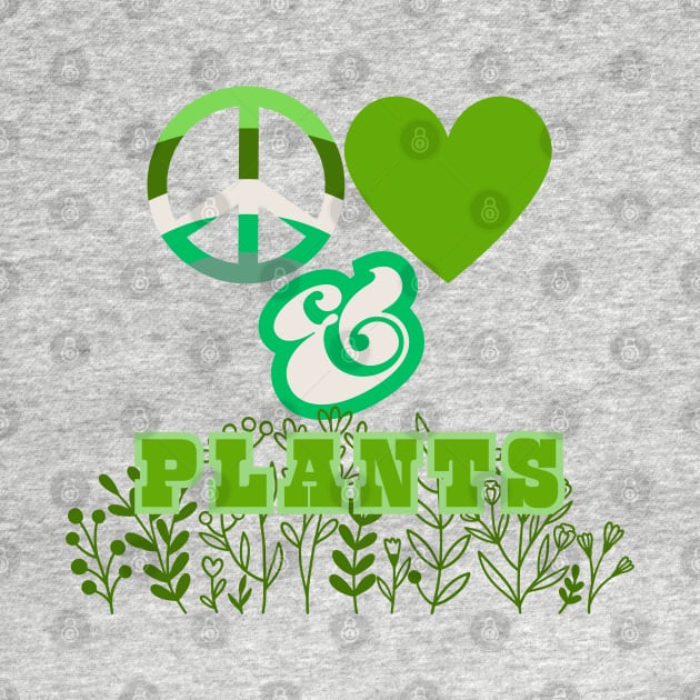 Peace, Love & Plants - Pacific Northwest Retro Leaf Green Style by SwagOMart